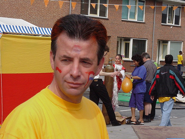 Johan na het schminken